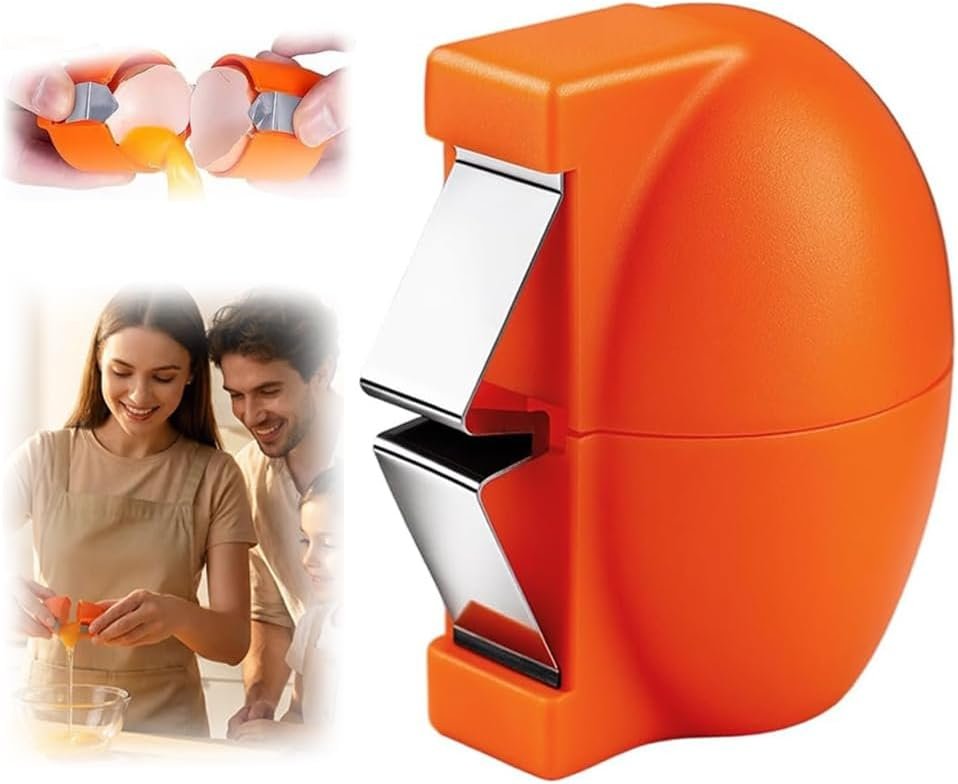New Egg Shell Opener Egg Cracker Tool Stainless Steel, Multifunctional Egg Shell Opener for Raw Or Hard-Boiled Eggs, Kitchen Gadget for Cooking Baking (Red)