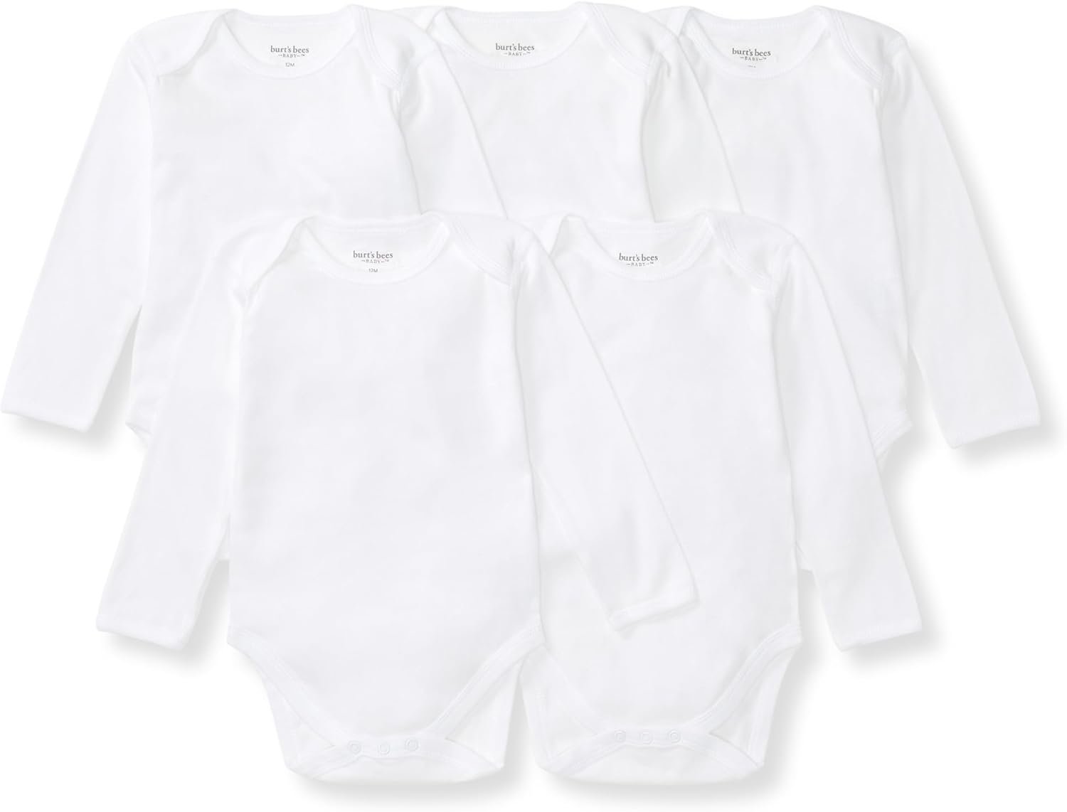 Burt’s Bees Baby Bodysuits, Short Sleeve and Long Sleeve One-Pieces, 100% Organic Cotton