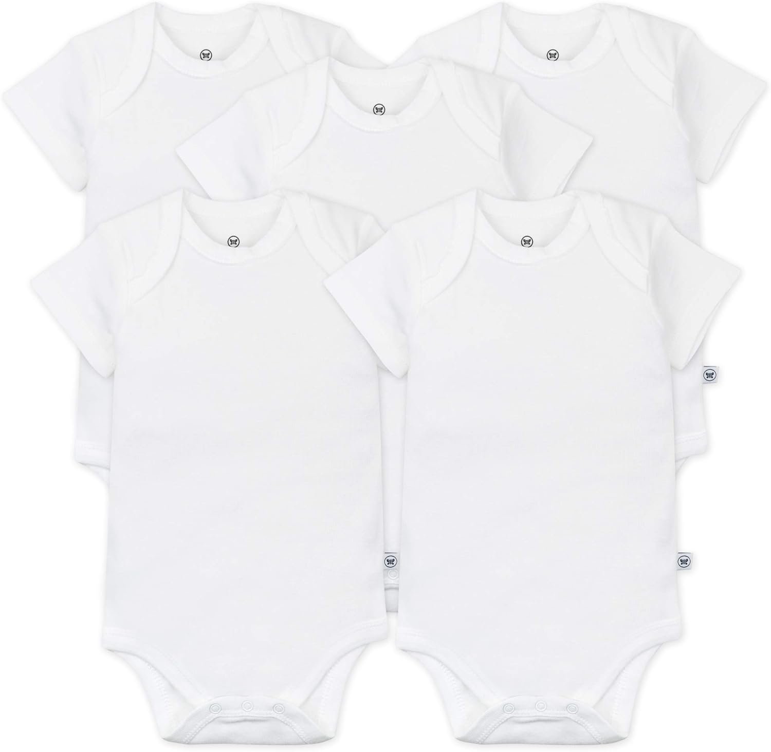 HonestBaby Baby 5-pack 100% Organic Cotton Short Sleeve One-piece Bodysuit