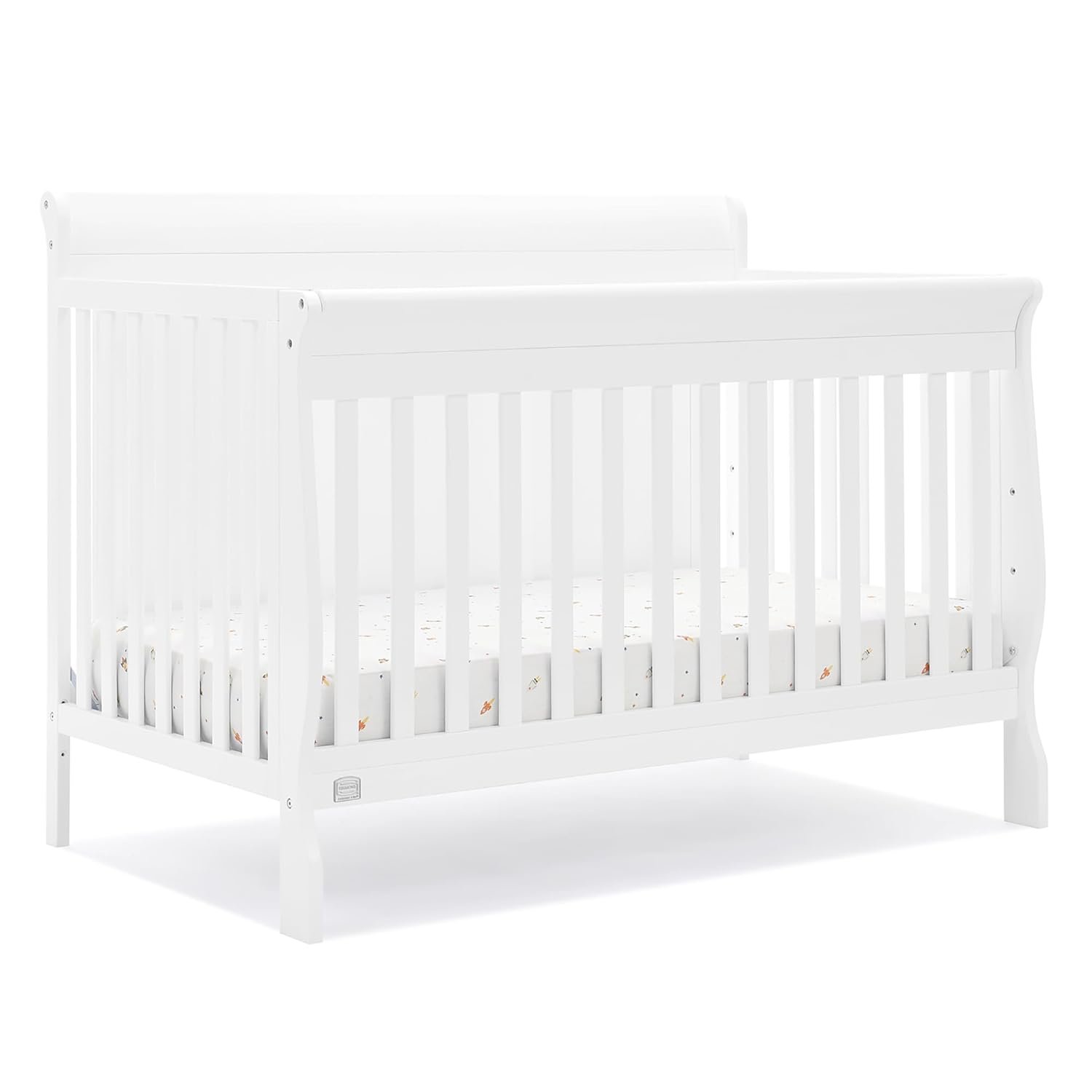 Simmons Kids Carter 6-in-1 Convertible Crib – Greenguard Gold Certified, Bianca White