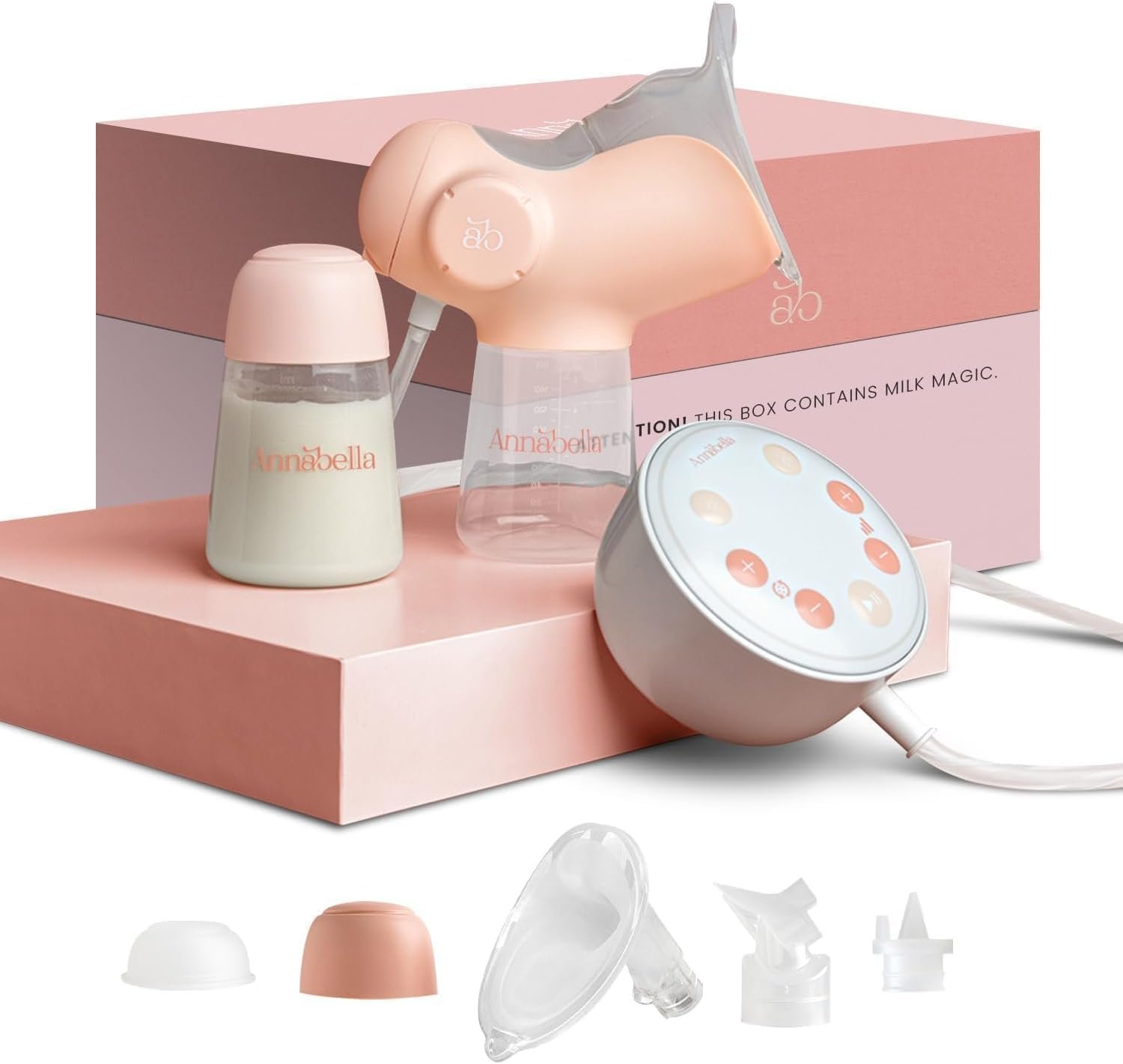 Annabella Single Breast Pump – Innovative Baby Tongue Simulation Electric Breast Pump, Adjustable Shield (18–24mm), Quiet, Comfortable & Portable