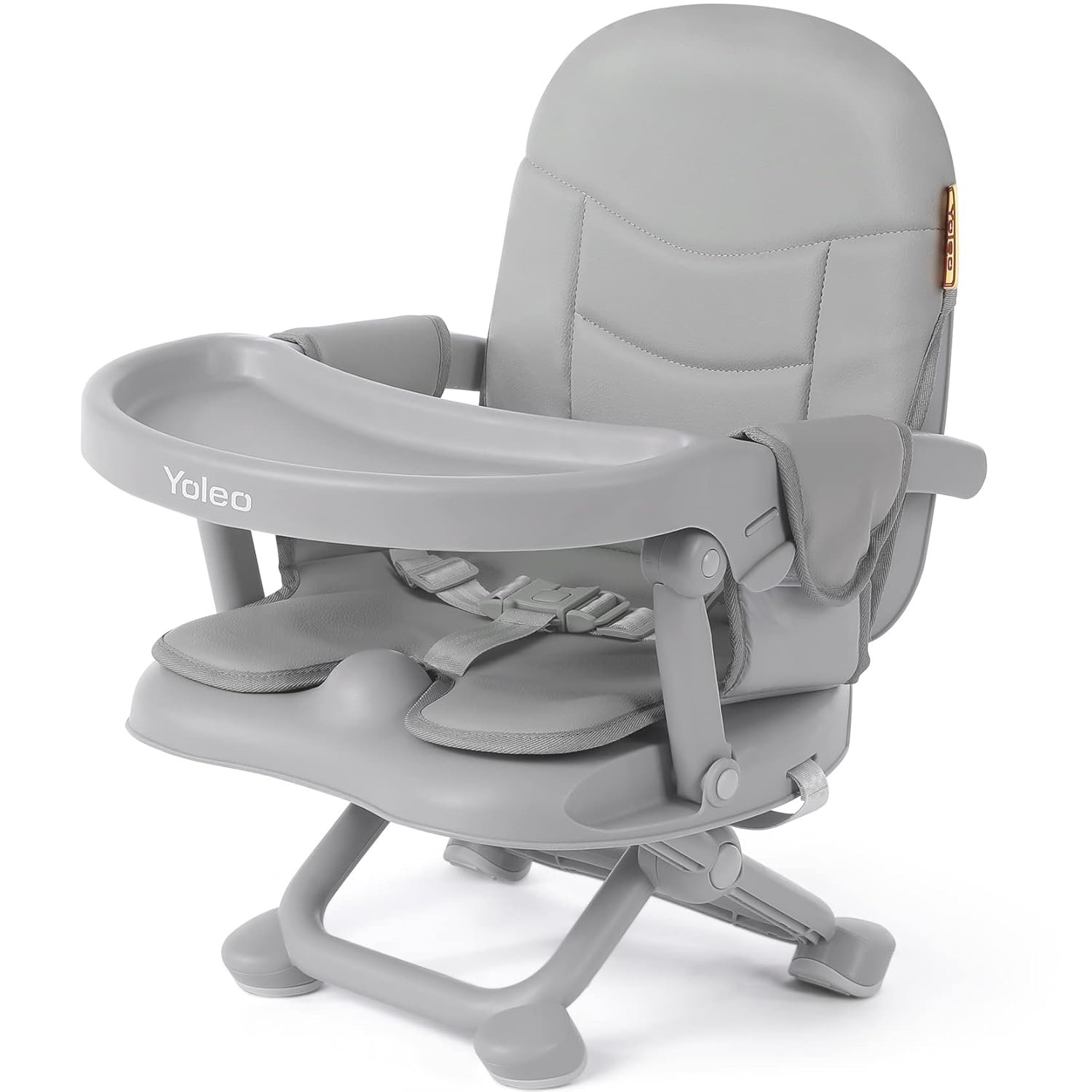 YOLEO Baby High Chair Booster Seat for Dining Table, Foldable High Chairs with Adjustable Heights, Travel Booster Seat with Removable Tray