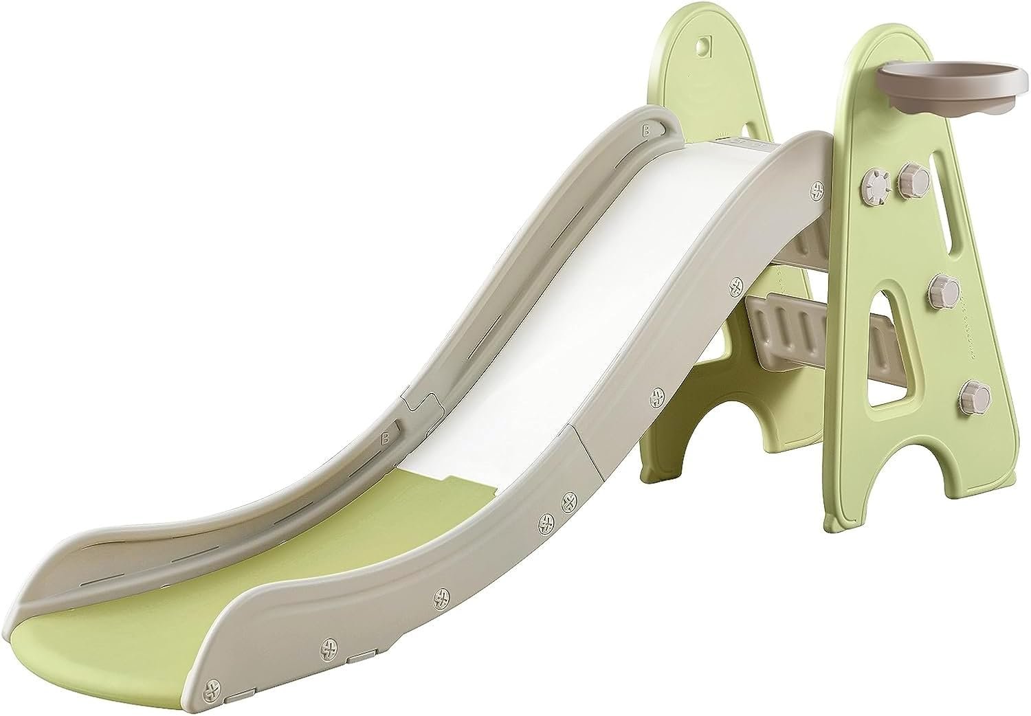 Indoor Toddler Slide for Kids, 3 in 1, Kid Play Climber Playset, Foldiable for Toddlers with Basketball Hoops and Ball, Baby Slide for Backyard Playsets Indoor and Outdoor