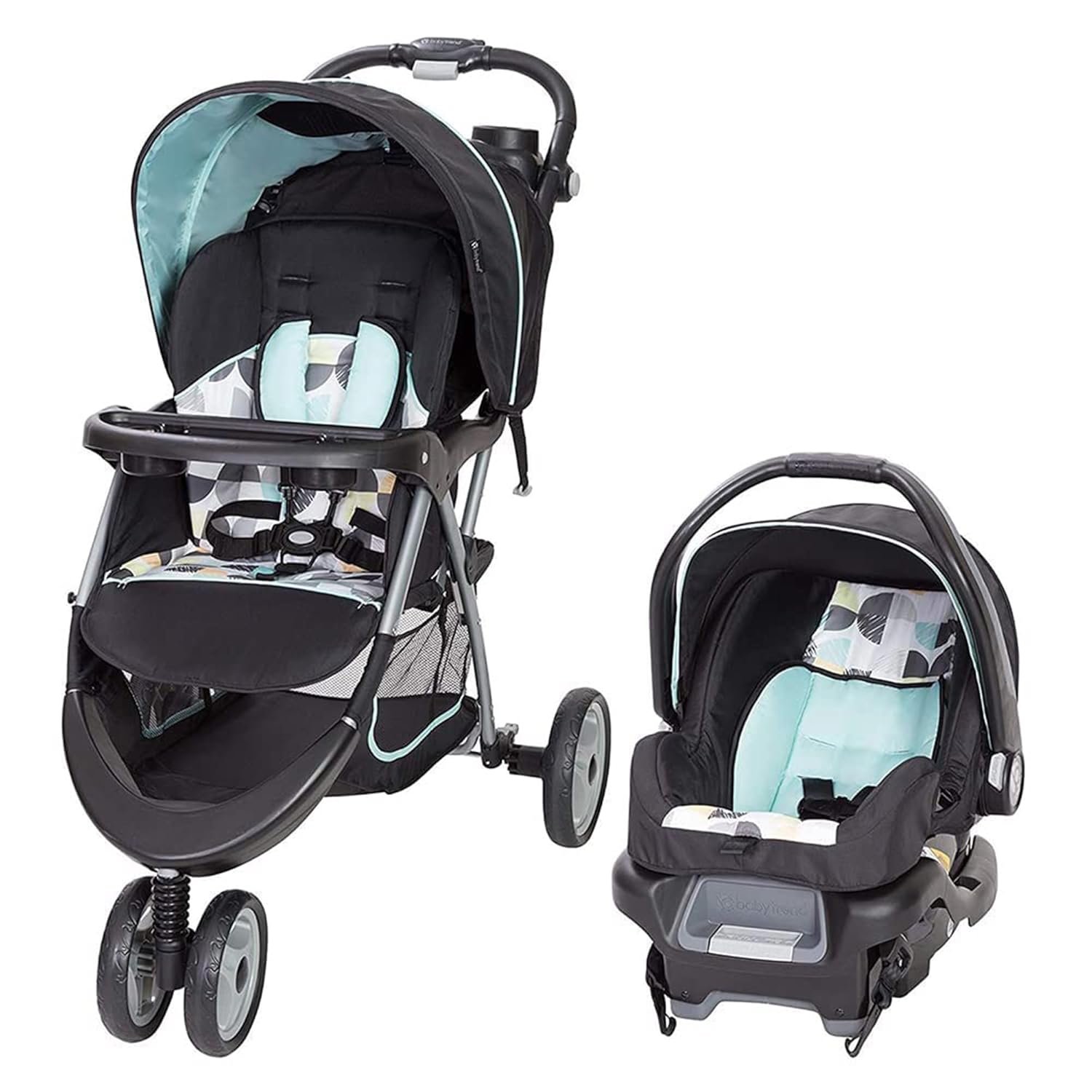 Baby Trend EZ Ride 35 Travel System, Stroller and Infant Car Seat Combo, Doodle Dots – Lightweight and Foldable Compact Design with One Hand Fold and Adjustable Handle