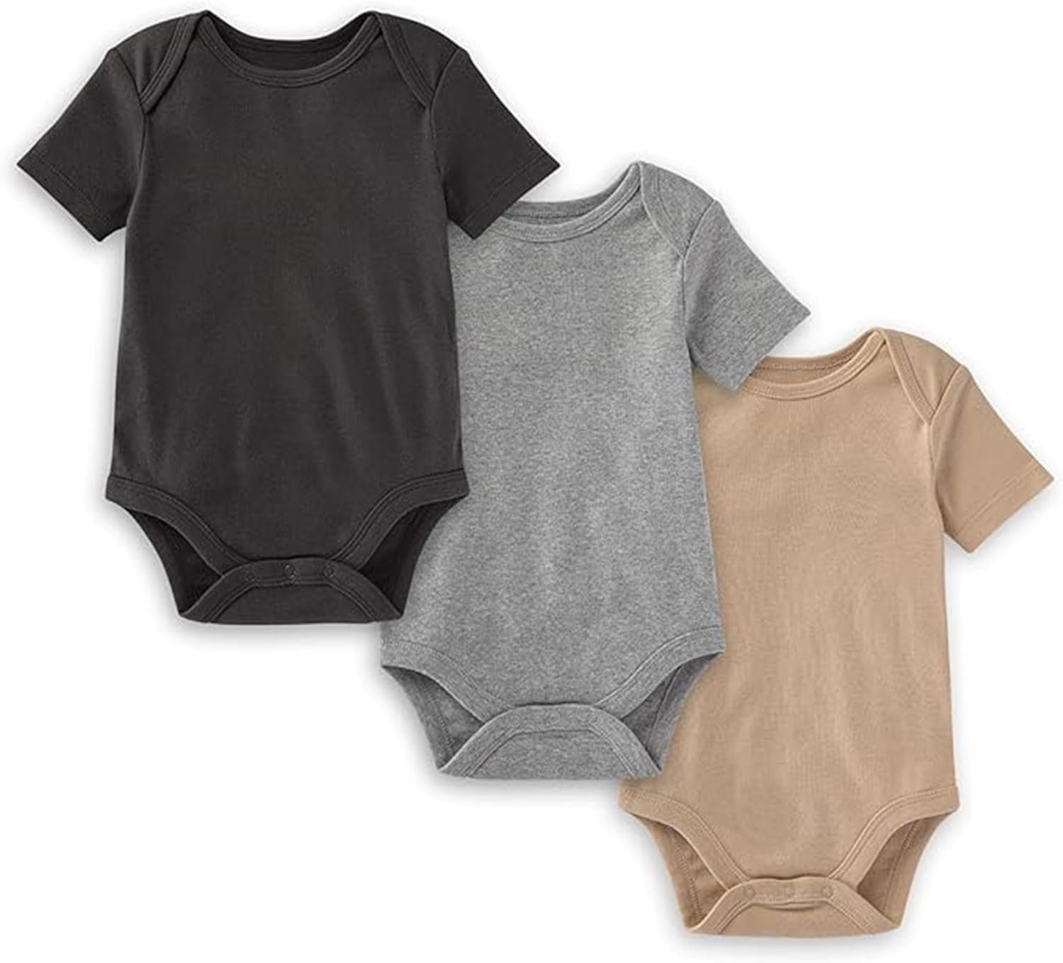 Burt’s Bees Baby Unisex Short Sleeve Organic Cotton Bodysuits, 3-Pack