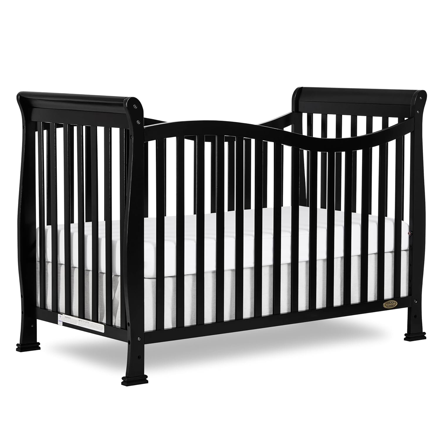 Dream On Me Violet 7 in 1 Convertible Life Style Crib in Black, Greenguard Gold Certified 58x29x39 Inch (Pack of 1)