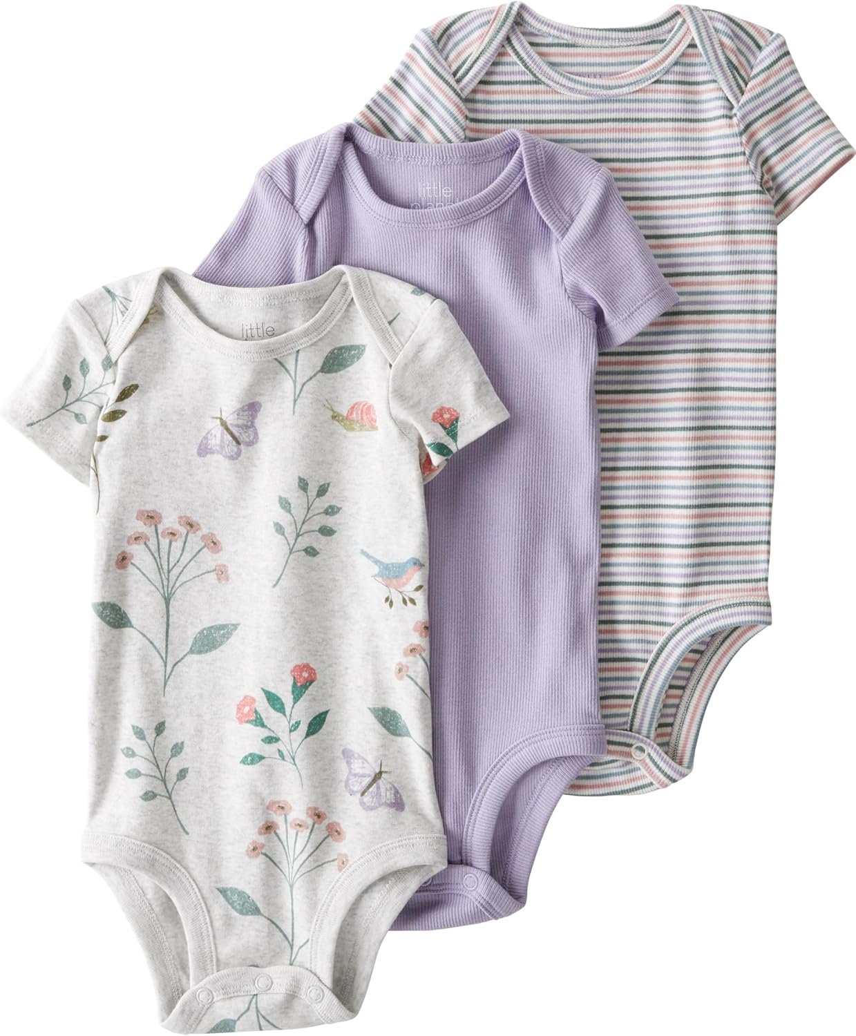 little planet by carter’s unisex-baby 3-pack Short Sleeve Bodysuits Made With Organic Cotton