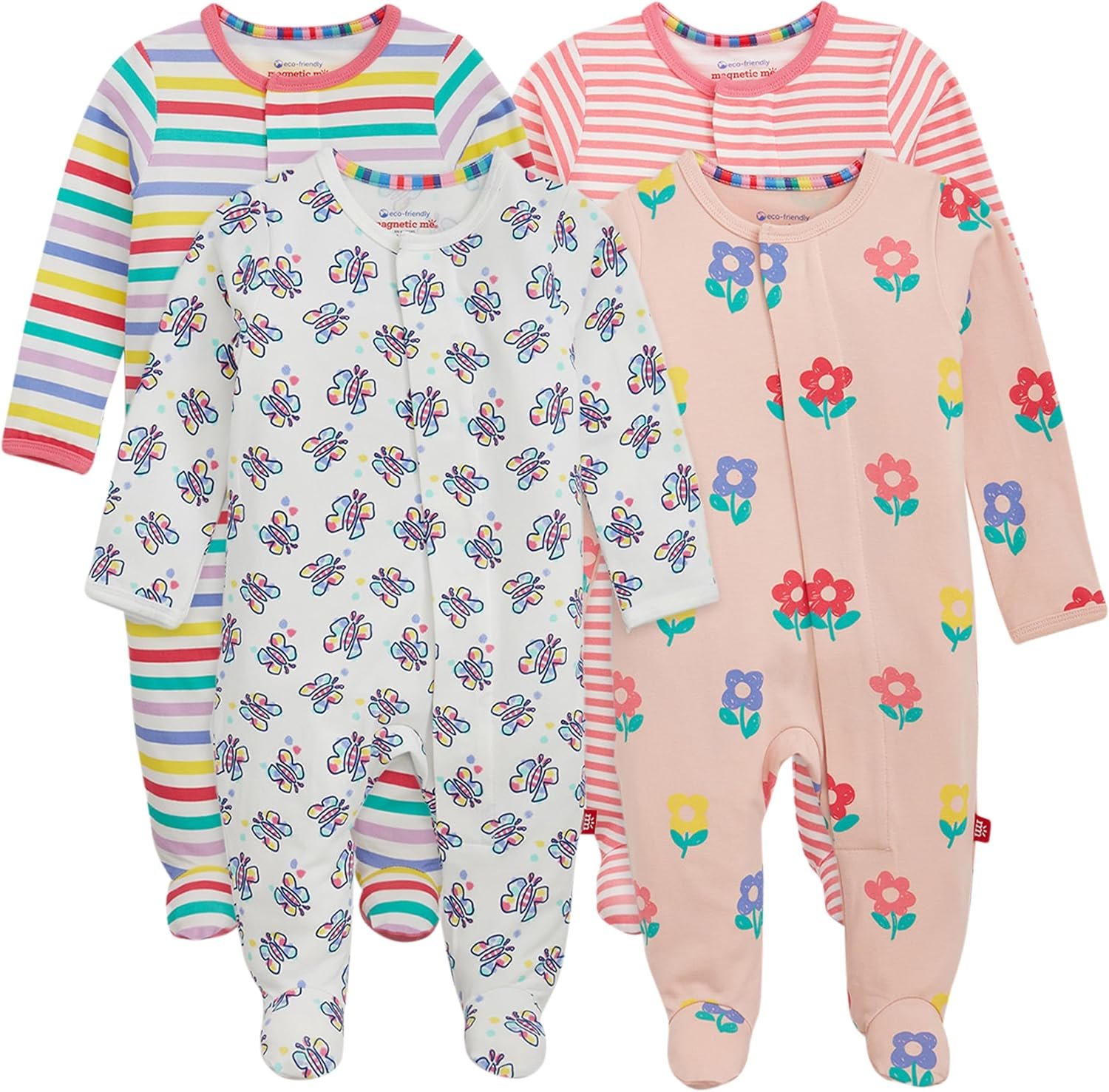 Magnetic Me Cloudstretch 4-Pack Bundle | Magnetic Baby Footie Pajamas