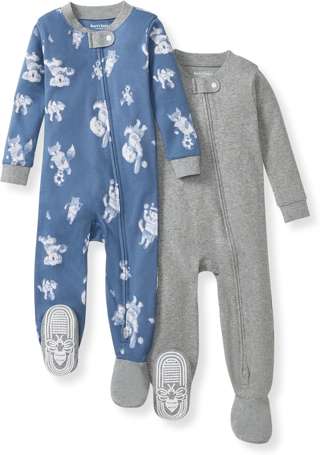 Burt’s Bees Baby baby-boys Sleeper Pjs, 100% Organic Cotton, One-piece Footie, Zip Up Jumpsuit, Snug Fit Pajamas