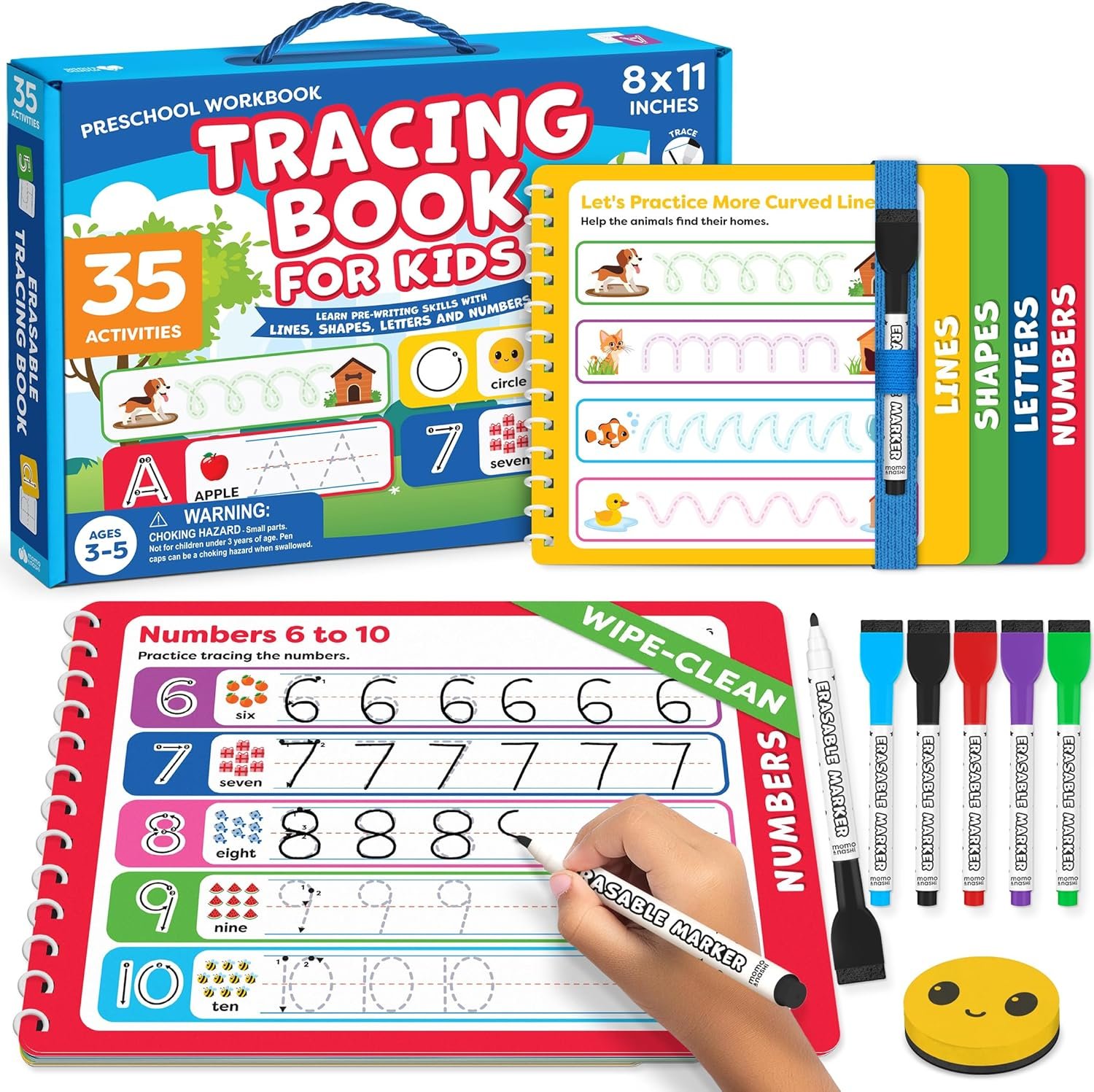 Preschool Learning Activities – Letter Tracing Books for Kids Ages 3-5 – Toddler Handwriting Practice – Learning Books for 4 Year Olds, Educational Learning Toys for 3 Year Old – 4 Year Old Boy Toys