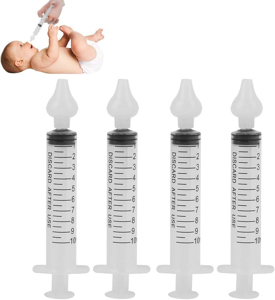 Baby Nasal Aspirator, 2 Box Professional Syringe Baby Nasal Irrigator Infant Nose Cleaner Rinsing Device with Cleanable and Reusable Silicone Nasal Suction Tip
