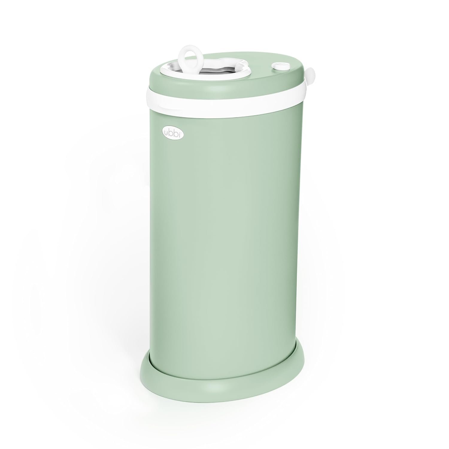 Ubbi Steel Diaper Pail, Odor Locking, No Special Bag Required, Award-Winning, Registry Must-Have, Sage Green