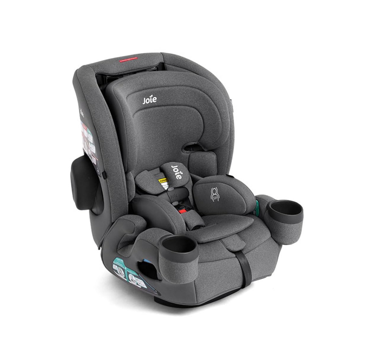 Joie Saffron SI 4-in-1 Car Seat – Car Seat for Infants to Toddlers to Big Kids – 4 Modes, 10-Position No-Rethread Headrest & Harness (Thunder)