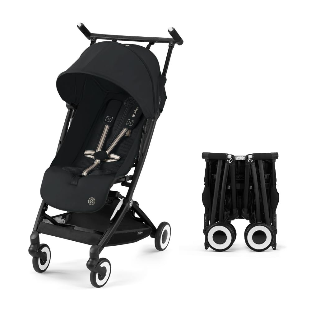 Cybex Libelle 2 Travel Baby Stroller – Lightweight Carry-On Travel Stroller for Airplane with One-Hand Recline, Compatible with CYBEX Car Seats, Magic Black