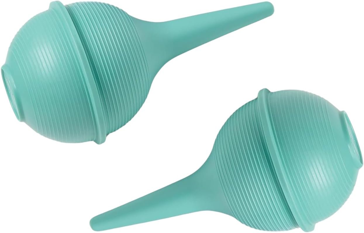 Comfort Axis Baby Nasal Aspirator and Ear Wax Bulb Syringe, Green, 3 Oz, Pack of 2