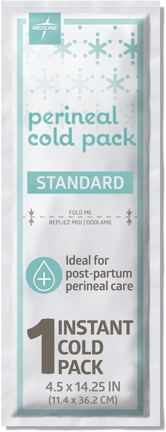 Medline Perineal Cold Packs for Postpartum Care (24 Count) Each Absorbent Pad is 4.5″ x 14.25″ Perfect for your After Delivery Postpartum Essentials Kit
