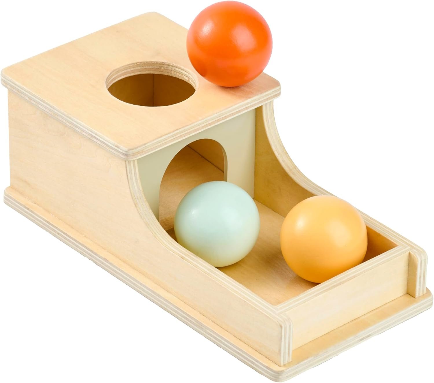 Montessori Mama Object Permanence Box – Montessori Toys for Babies 6-12 Months, Developmental Ball Drop Wooden Toy, Infant Toddler 1 Year Old Learning Essential