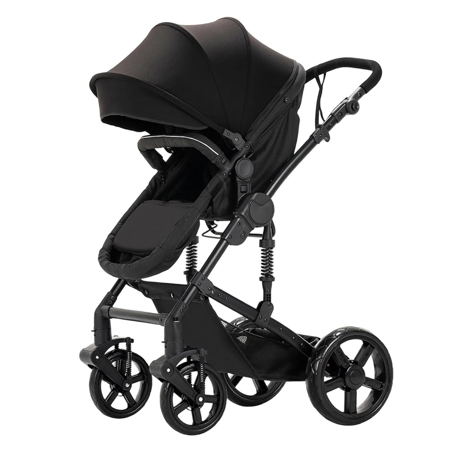 Baby Stroller Baby Prams Pushchair 2 in 1, Foldable, Portable, Comfortable, for Infant Toddler Aged 0-36 Months (588-BLACK)