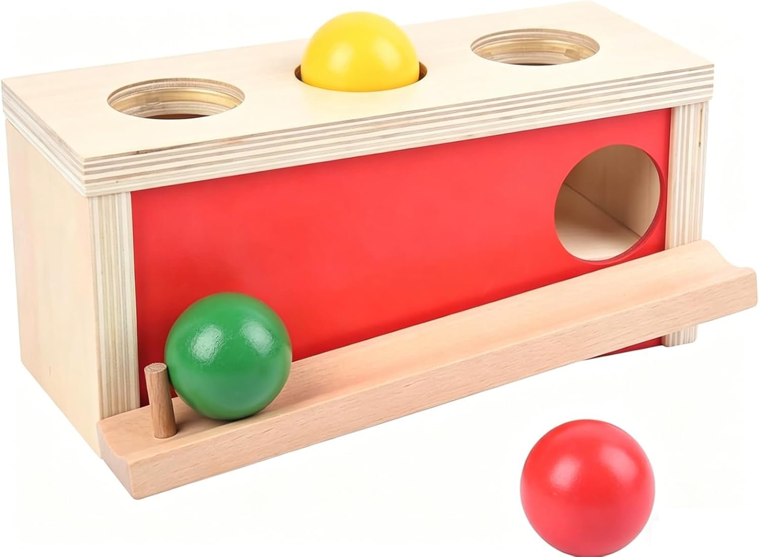Montessori Toys Object Permanence Box, Ball Tracker Drop Push Toy for Baby Toddler Kid Preschooler 1-3,Early Learning Activity, Educational Cause and Effect Game,Gift for Boys Girls