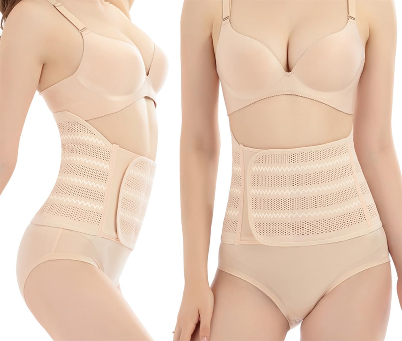 Belly Band Postpartum Belly Wrap, Breathable Abdominal Binder Post Surgery, Adjustable Waist Trainer for Women Lower Belly Fat, C Section Abdominal Binder Hernia Belt Back Support Belt for Women (Medium)