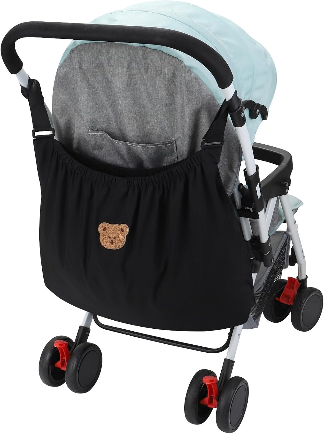 Accmor Universal Stroller Organizer, Large Storage Stroller Bag Fits for Uppababy, Nuna, Britax, Doona Strollers, Non-Slip Adjustable Storage Caddy Accessories for Stroller Crib
