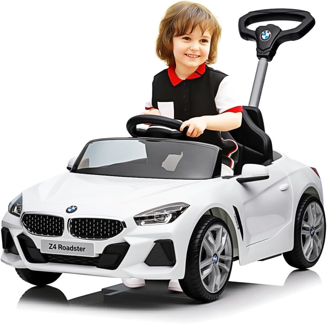 Voupou Push Ride-on Car for Toddlers 1-5,Official Licensed BMW Z4 Toddler Push Car with Adjustable Push Rod/Horn Music/Silent Wheel, Push Car for Baby Birthday Gift
