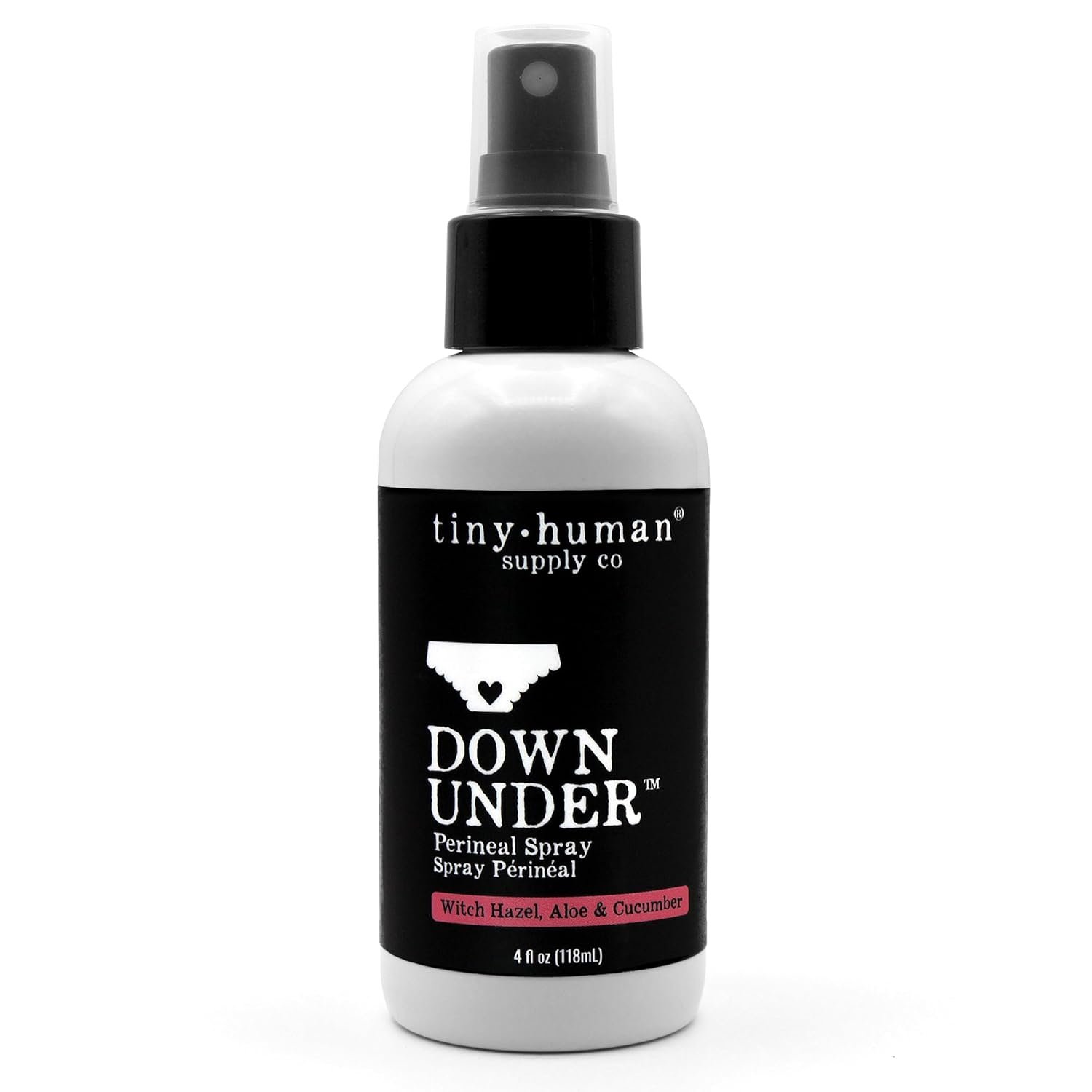 Tiny Human Supply Co Down Under Herbal Perineal Spray 4oz, 97% Organic, Herbal Postpartum Relief, Soothing Natural Mist for Mama, Hospital Birth Kit Essential, Made in USA