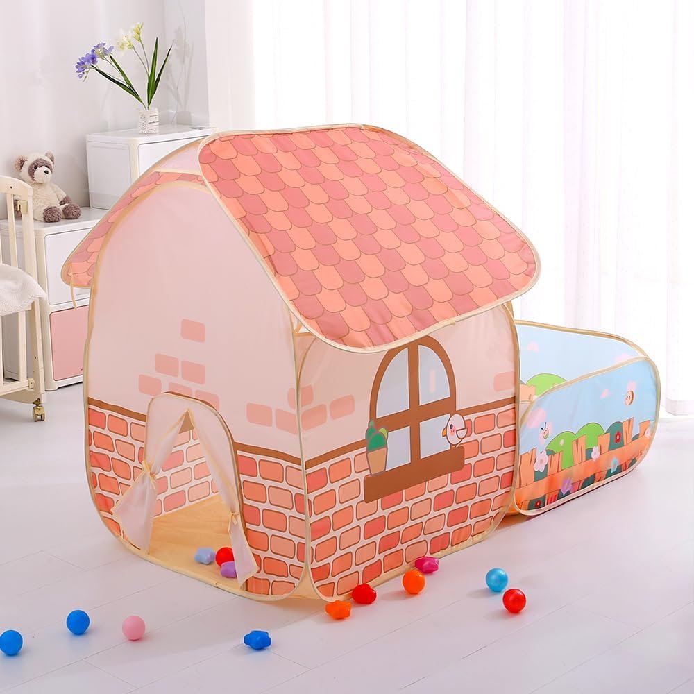 Pop Up Play Tents for Toddlers 1-3, Foldable Waterproof Play Tent, Indoor & Outdoor Baby Tent, Kids Play House with Ball Pit for Toddlers, Portable Kids Playhouse(Carry Bag, Garden-Theme)