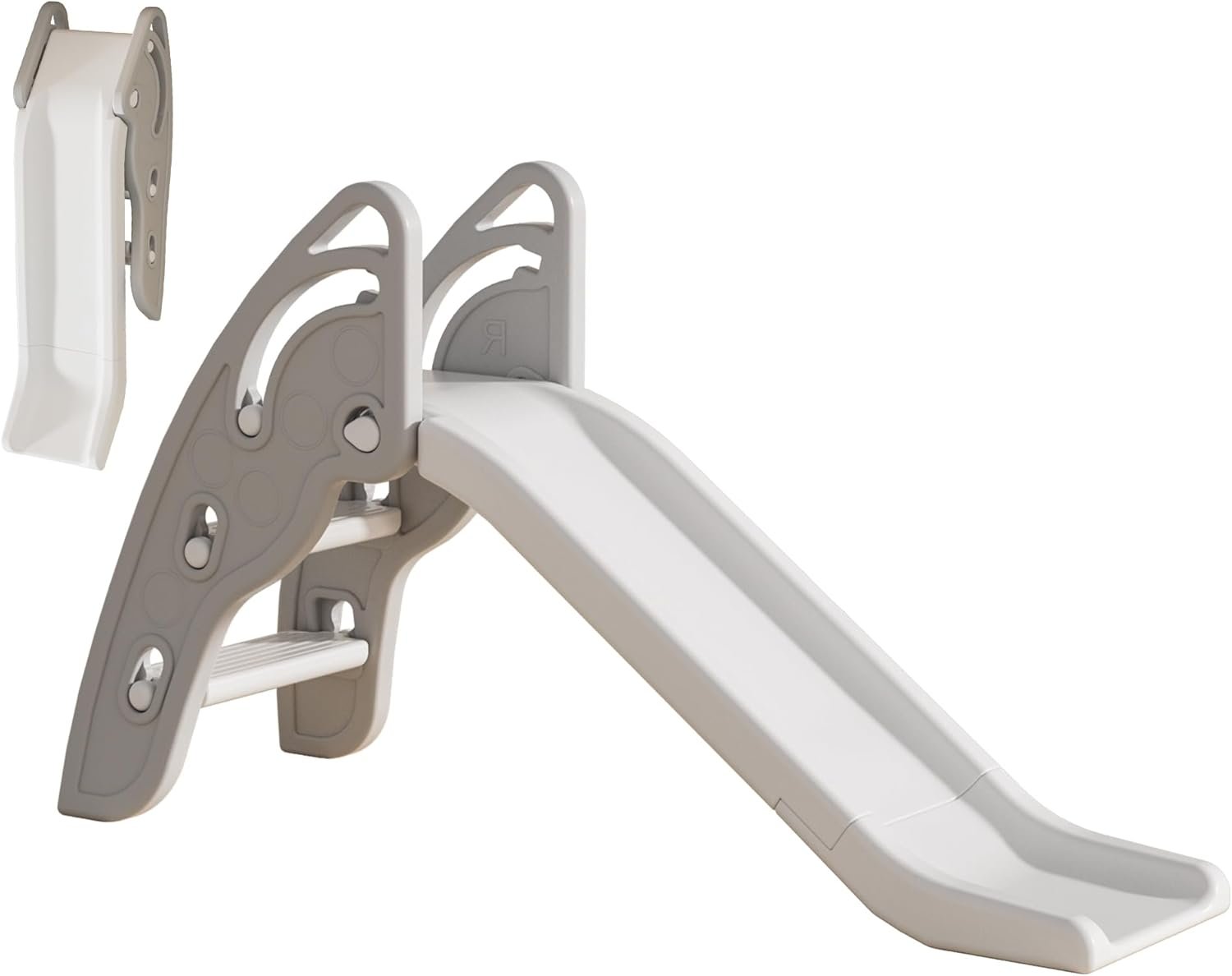 Toddler Slide Large Play Climber Slide PlaySet with Extra Long Slipping Slope Indoor Slide Kids Slide Toddler Playground Toddler Slide Outdoor Toys for Toddlers (Grey)