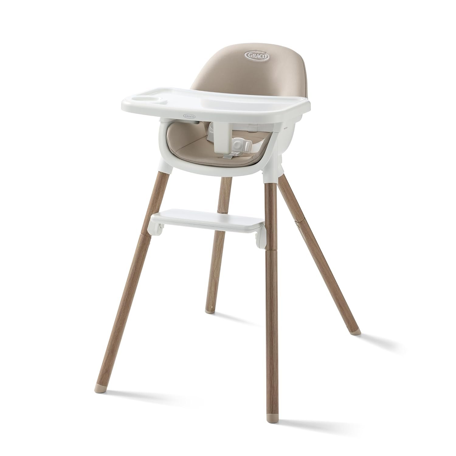 Graco Ready2Dine DLX 4-in-1 Highchair, Portable High Chair with 4 Growing Stages, Foldable Baby High Chair, Toddler Feeding Seat, Youth Stool, and Big Kid Seat, Linden