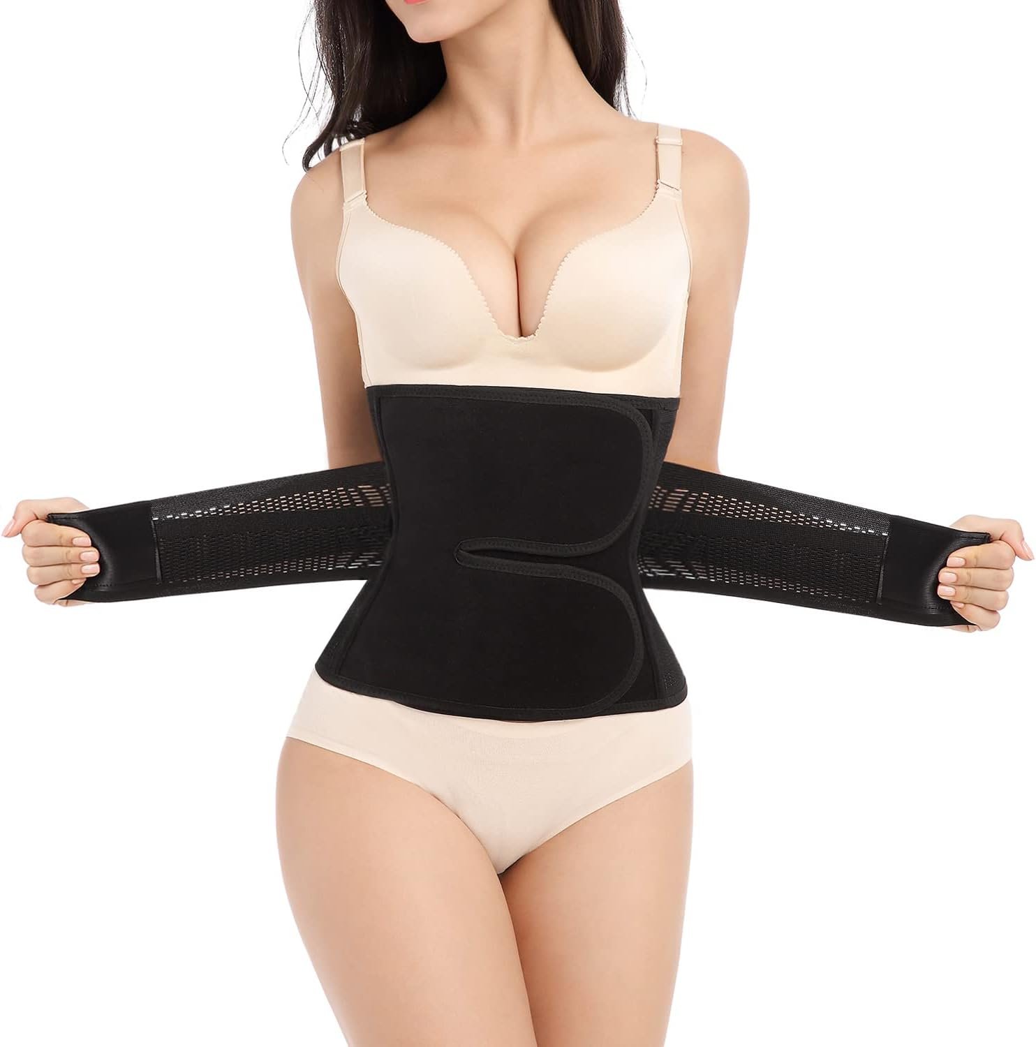 Trendyline Postpartum Belly Band,C Section Belly Binder,Abdominal Binder Post Surgery Girdle,Tummy Tuck Compression Wrap Waist Trainer Black
