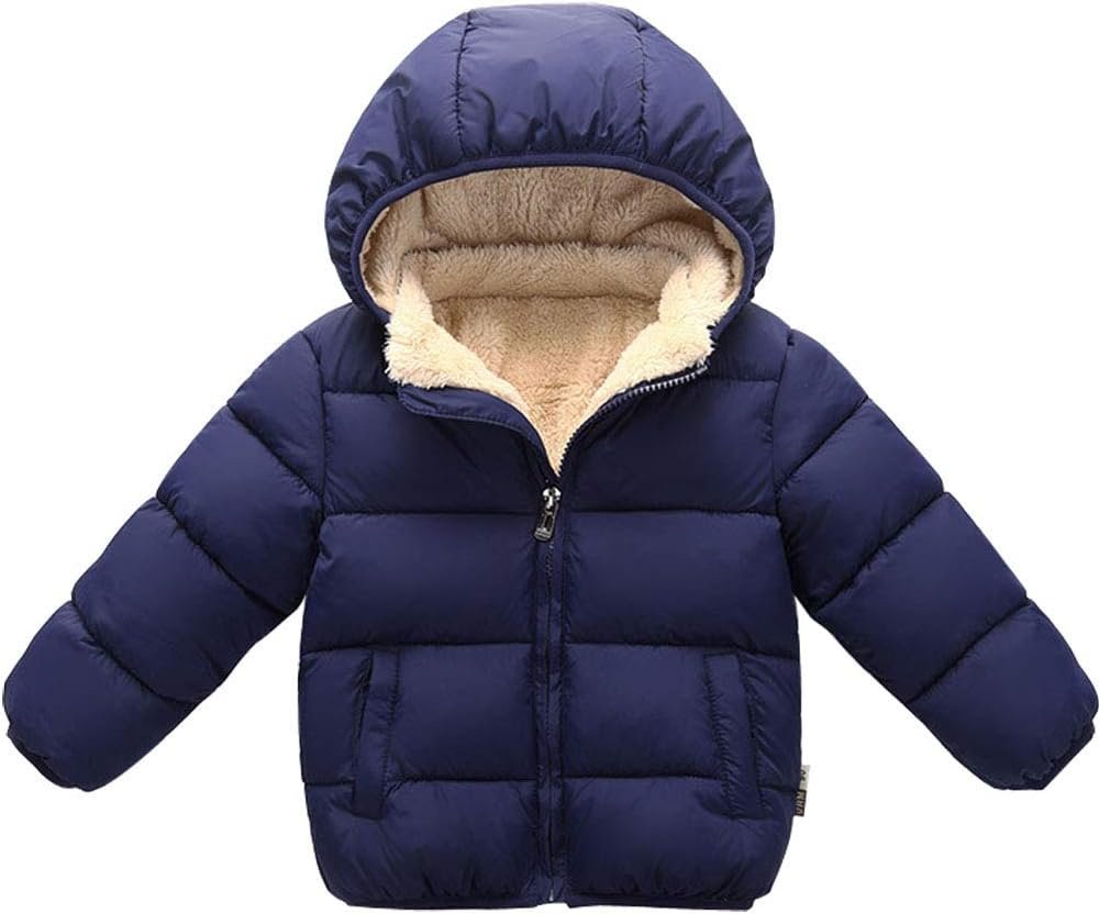 Baby Boys Girls Toddlers Winter Coats Puffer Jacket Hooded Down Snow Jacket Coat Outerwear