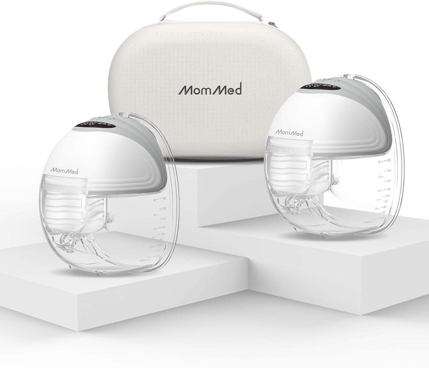 Wearable Breast Pumps (Model S21), Lightweight Rechargeable Electric Breast Pump with 3 Modes & 12 Suction Levels, Portable Breastfeeding Device with Carrying Case
