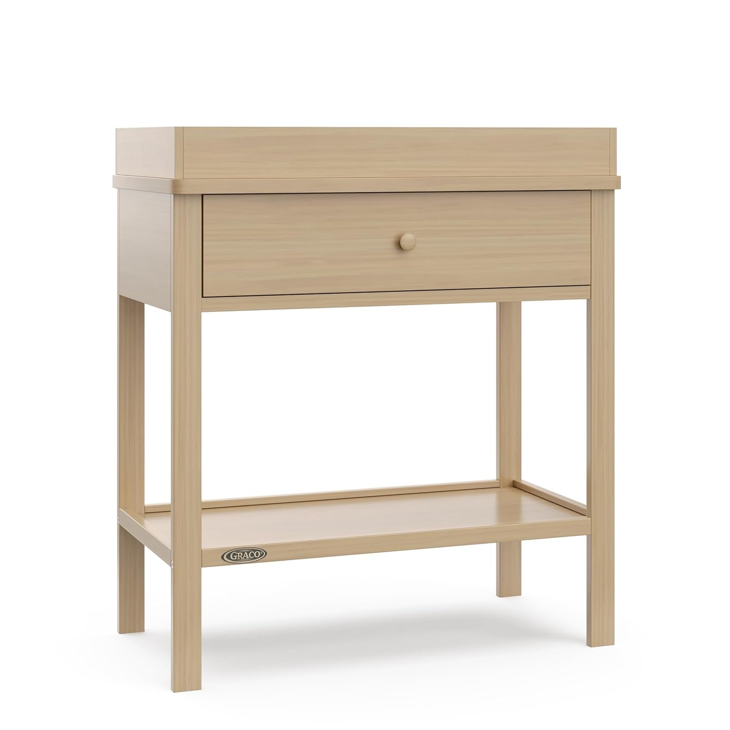 Graco Storage Baby Changing Table (Driftwood) – GREENGUARD Gold Certified, Changing Table with Drawer, Changing Table Topper, Perfect for Any Nursery Décor