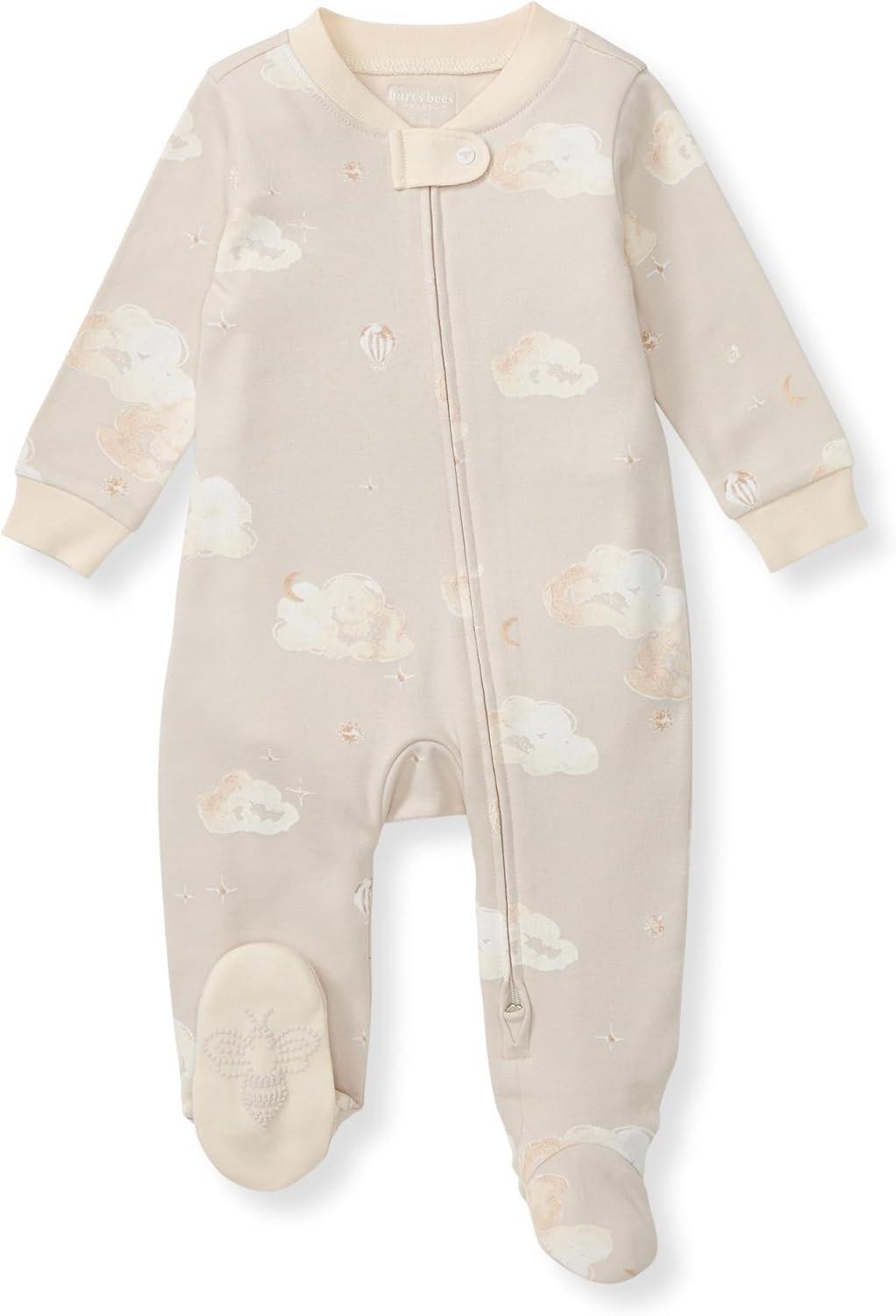 Burt’s Bees Baby Boys Sleep and Play PJs, 100% Organic Cotton One-Piece Zip Front Romper Jumpsuit Pajamas