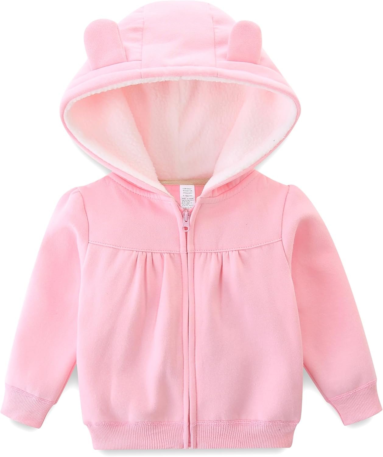 Hikido Baby Girls Boys Warm Adorable Hooded Zip Coat for Fall Spring Outerwear 3-24M Kids Jacket