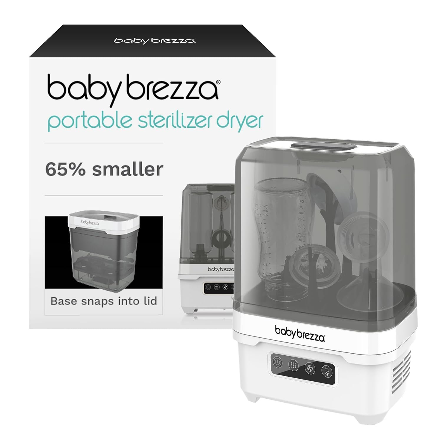 Baby Brezza Portable Baby Bottle Sterilizer Dryer for Travel – Mini Sterilizer Fits Bottles, Pump Parts and Accessories