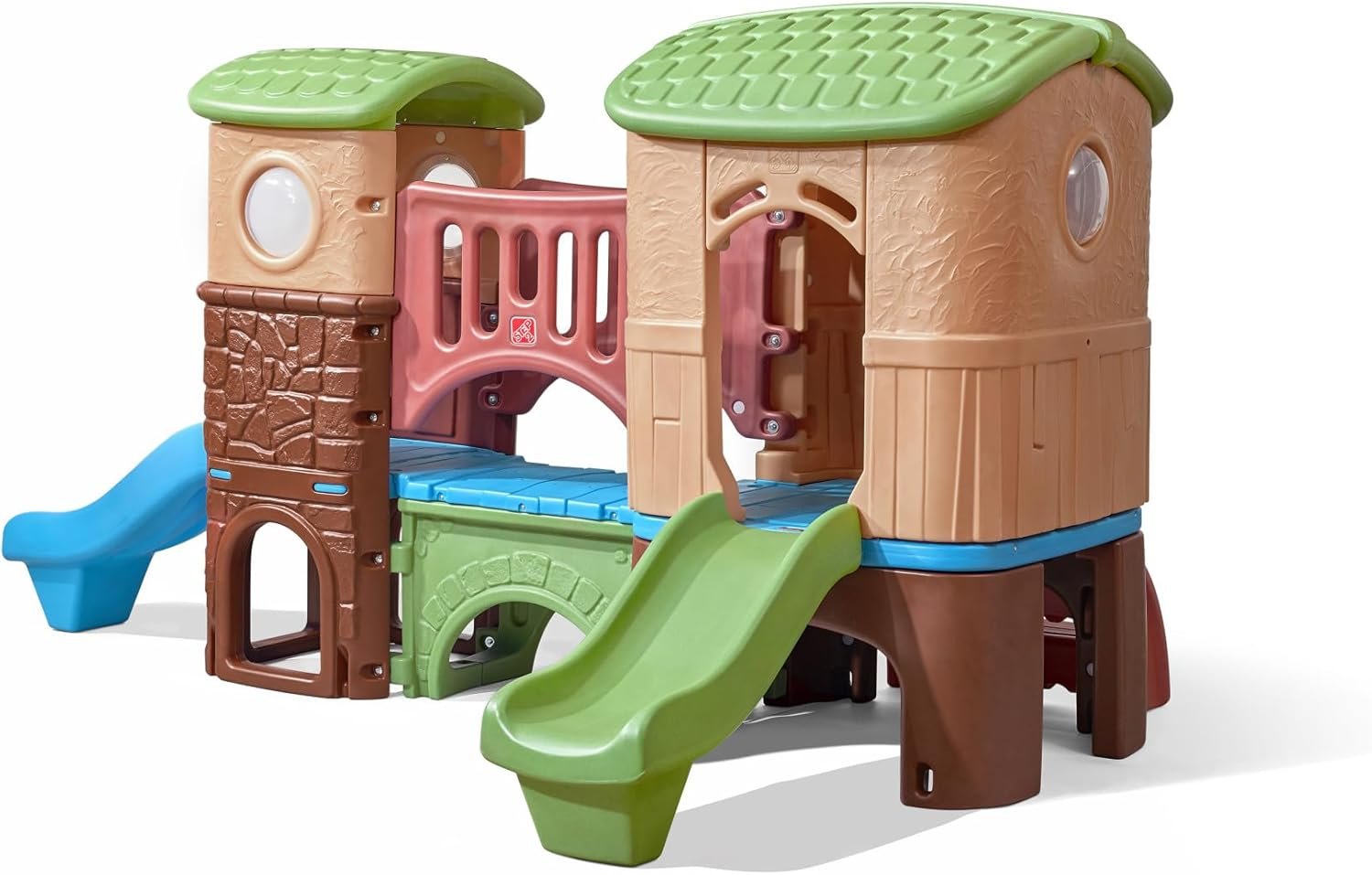 Step2 Clubhouse Climber Playset for Kids, Jungle Gym with Elevated Playhouse, Outdoor Backyard Playground Set, Two Toddler Slides, Ages 2 to 6 Years Old
