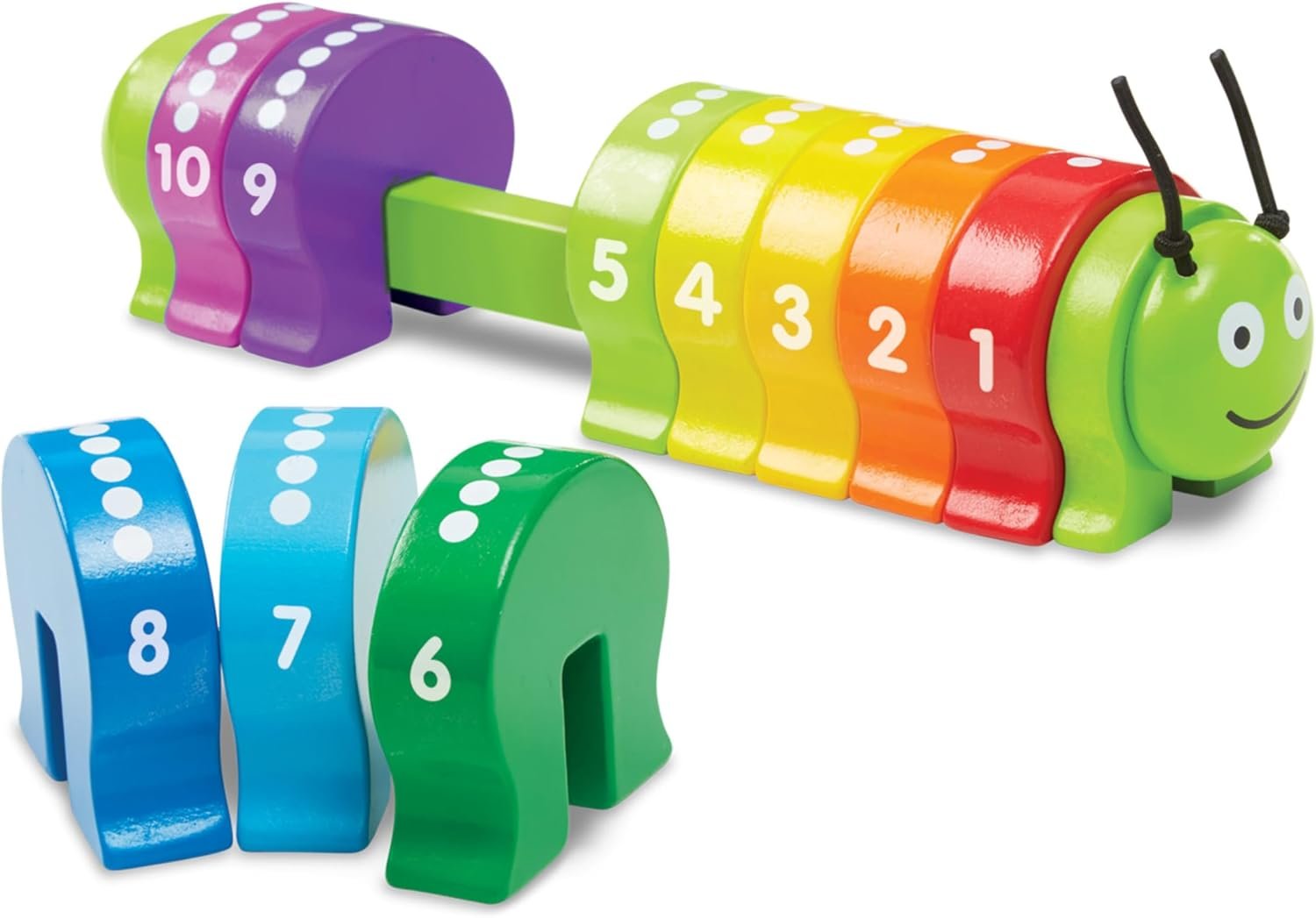 Melissa & Doug Counting Caterpillar – Classic Wooden Toy with 10 Colorful Numbered Segments