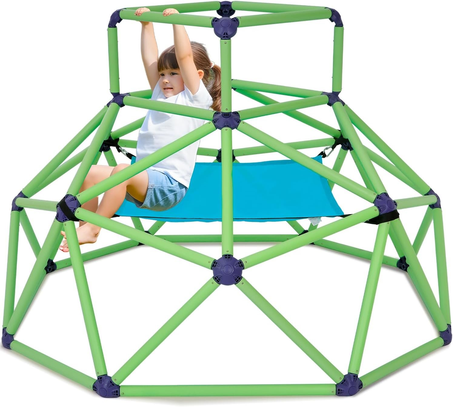 Zupapa Monkey Bars Climbing Dome with Hammock – Sturdy & Portable Jungle Gym with Hammock for Kids, Backyard Playset for Toddlers, Active Outdoor Fun for Kids, Lightweight & Easy Assembly