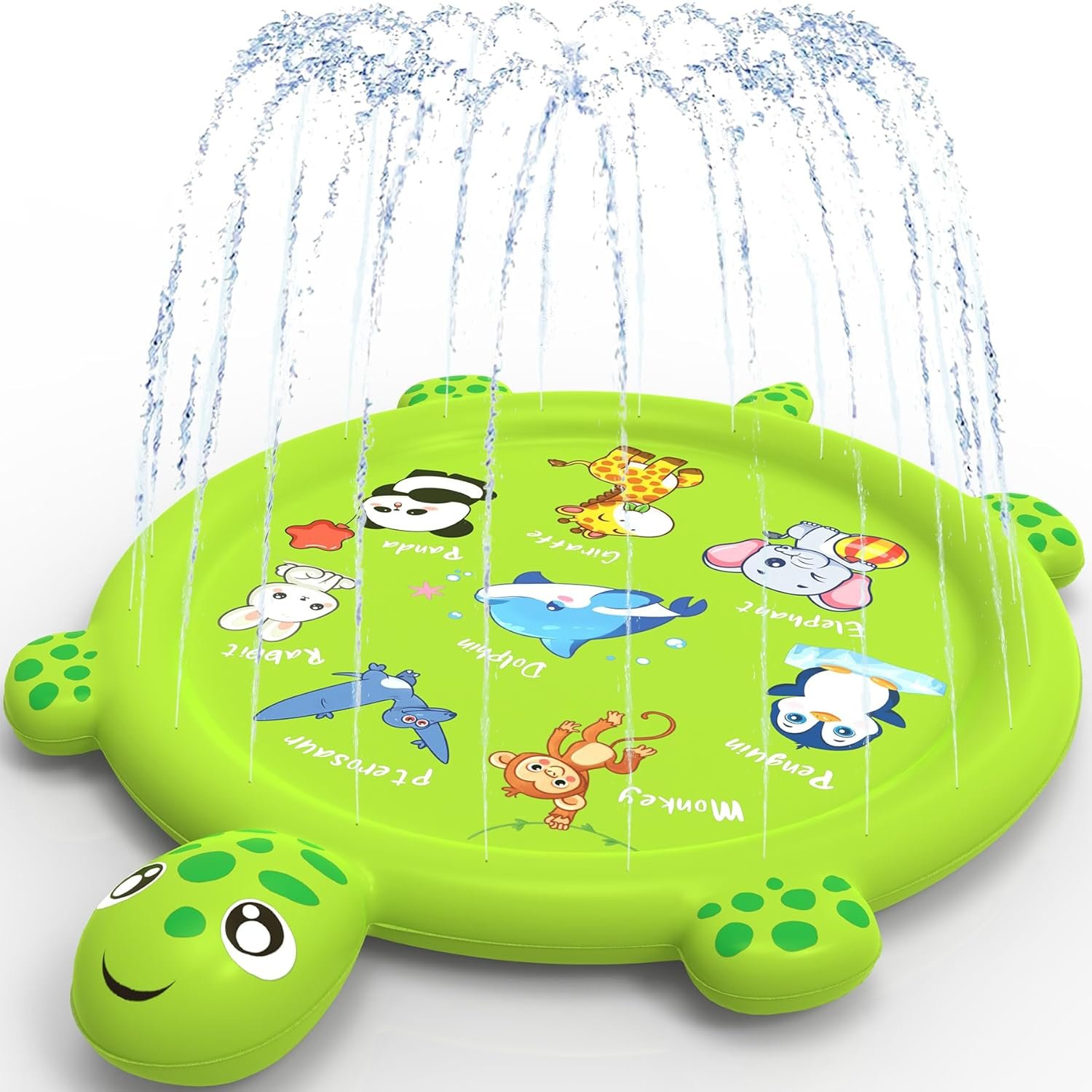 Splash Pad for Toddlers 1-3, 67″ Turtle Sprinkler & Splash Play Mat, Inflatable Baby Kid Pool, Summer Outdoor Water Toys for Toddlers, Boys, Girls Backyard Garden Lawn Games
