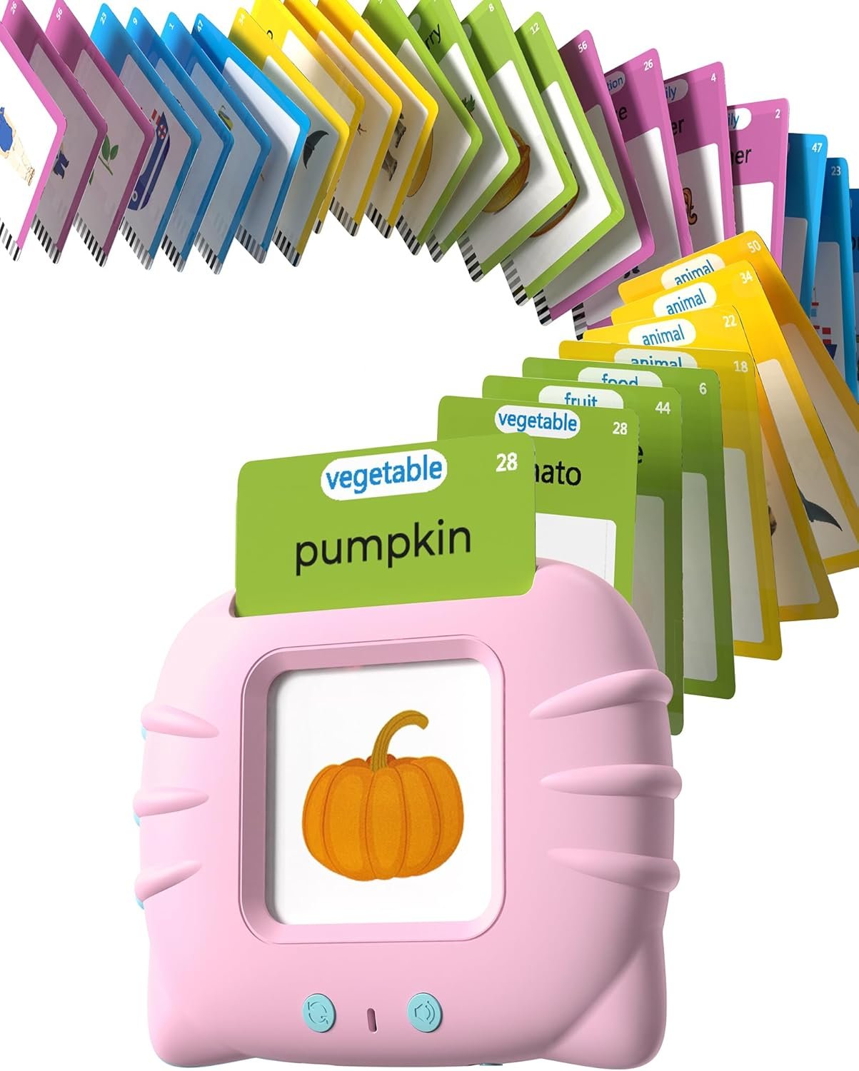 Airbition Talking Flash Cards for Toddlers 1 2 3 4 Year Olds, Montessori Language Learning Toys with 224 Words, Pocket Speech Therapy Toys, Children’s Sensory Educational Device, Pink