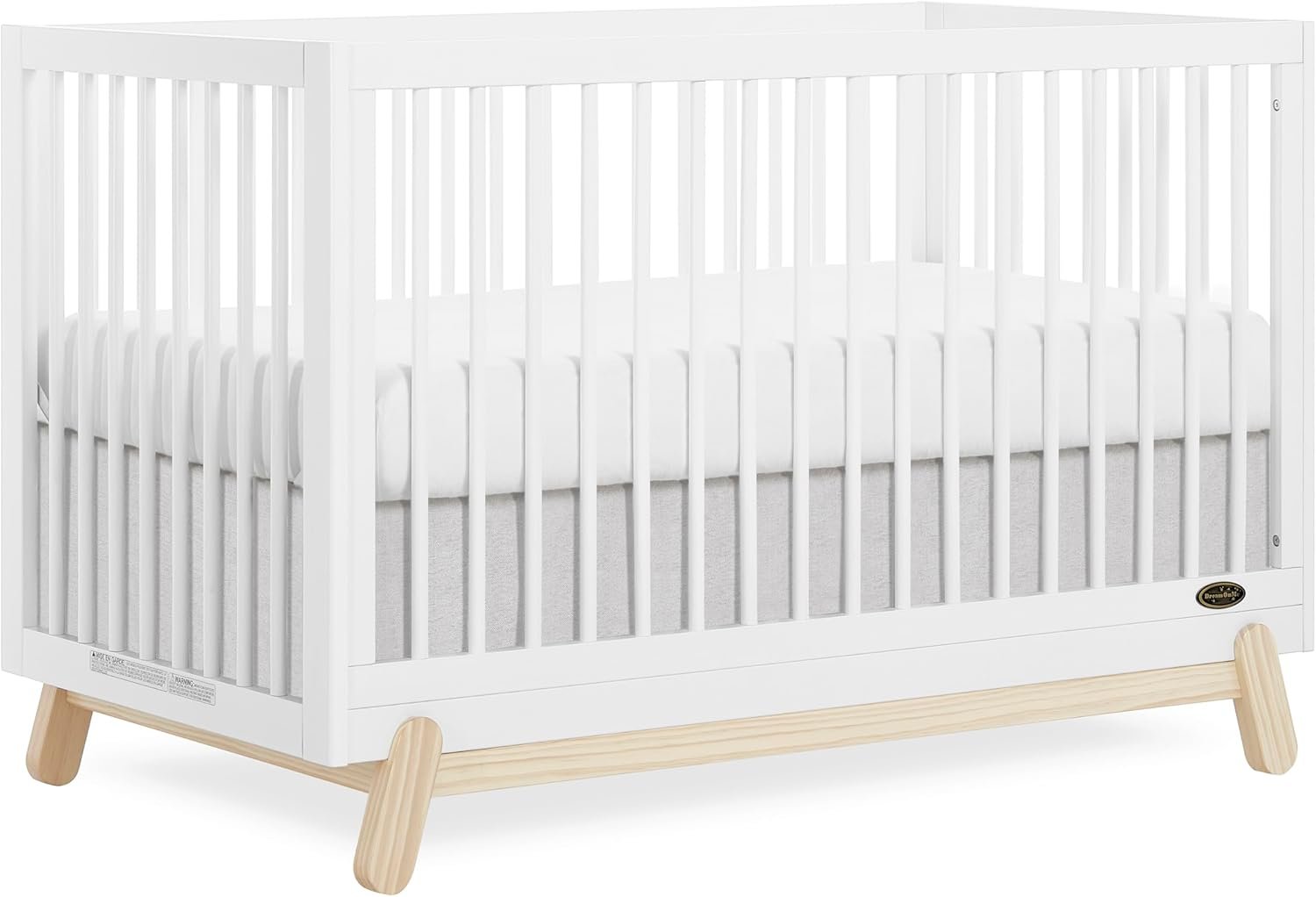 Dream On Me Hygge 5-in-1 Convertible Full-Size Baby Crib in Vintage White Oak, GreenGuard Gold & BSA, Converts to Toddler, Day & Full-Size Bed, Adjustable Mattress Heights, Modern Nursery