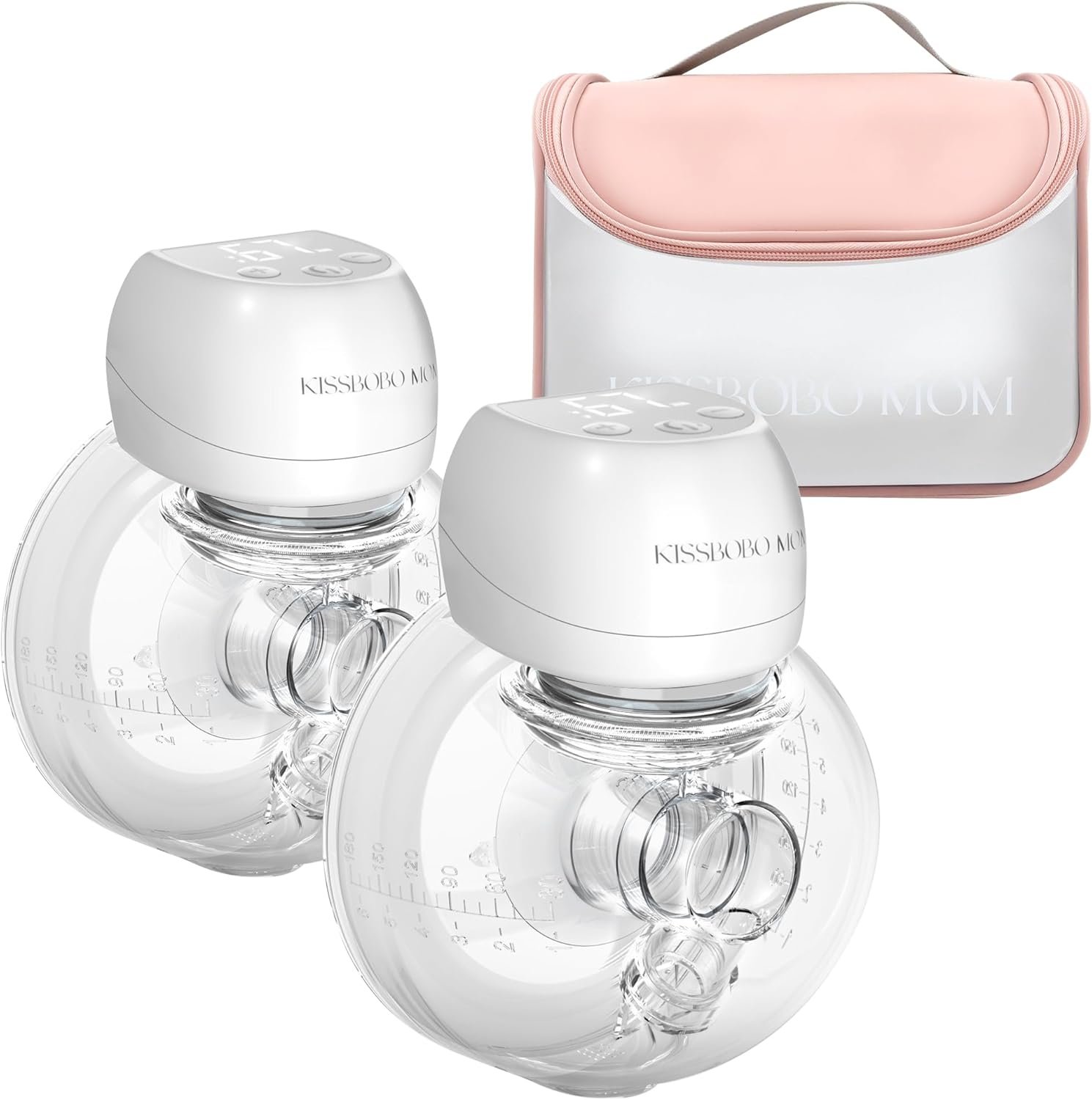 Smart Double Sides Wearable Breast Pump, Electric Bilateral Breast Pump, 3 Modes 9 Levels with Storage Bag, Low Noise Painless Rechargeable Wireless Electrical (White 2PCS)