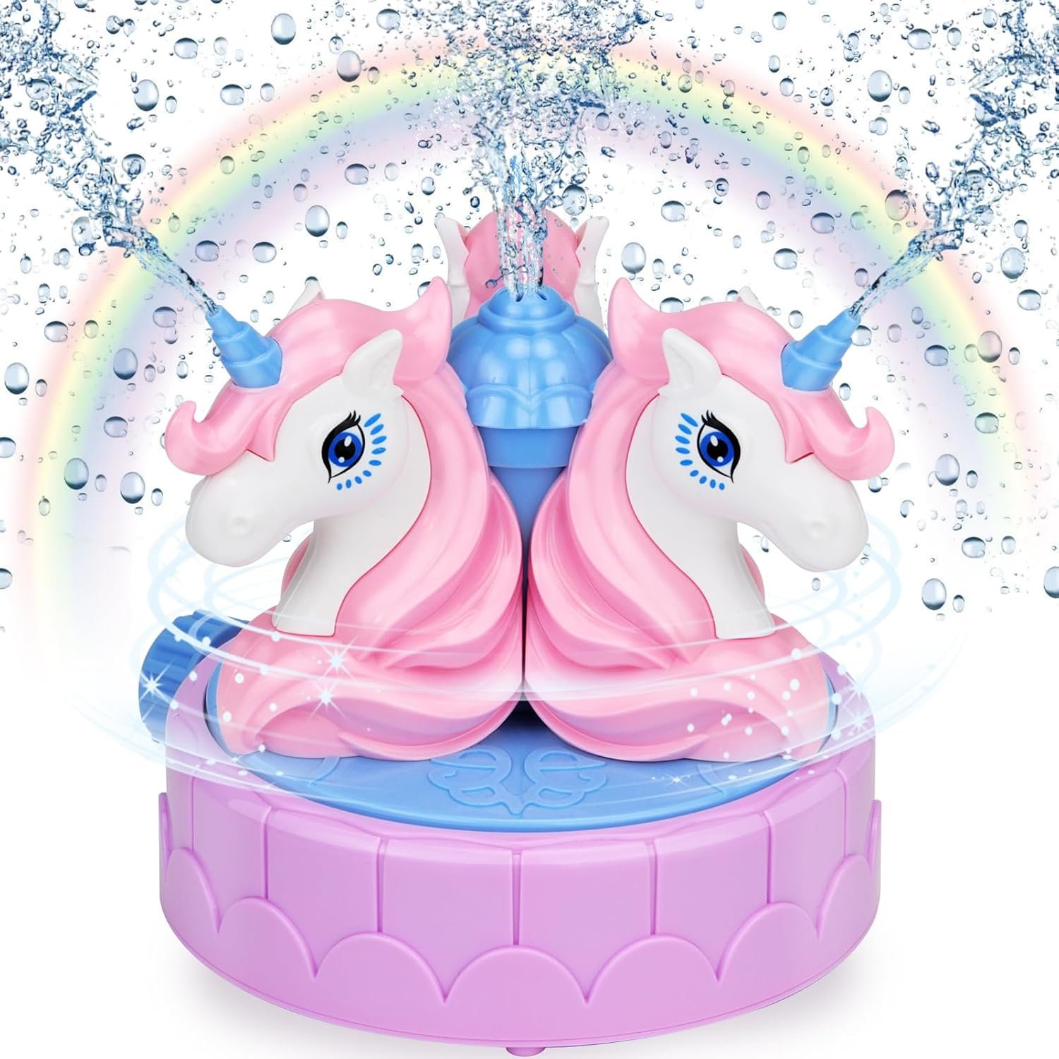 Sprinkler for Kids Outdoor Water Toys: Backyard Spinning Unicorn Toddler Sprinkler Toy – Summer Outside Toys Attaches to Garden Hose Splashing Fun Toys for 3 4 5 6 7 8 Year Old Boys Girls Gifts