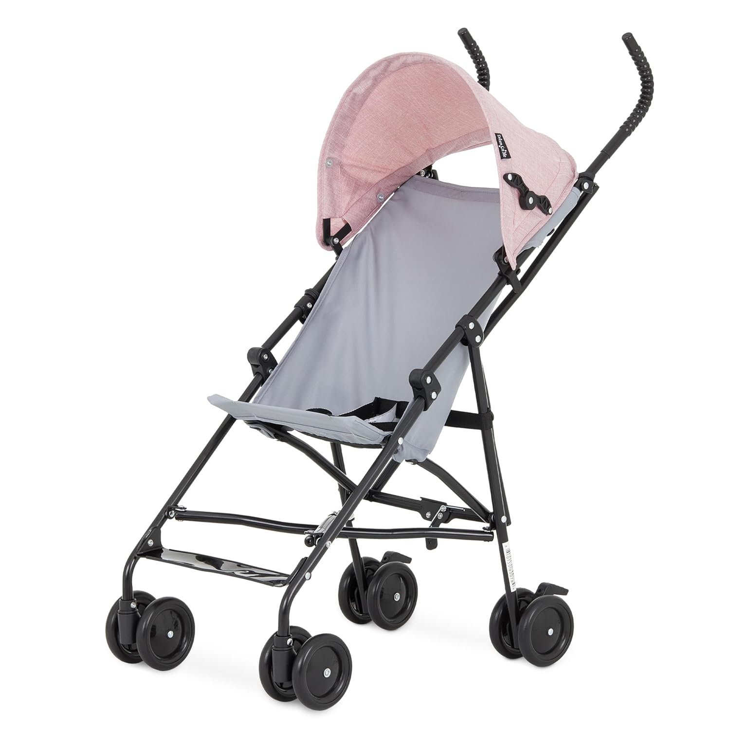 Dream On Me Aero Travel Umbrella Stroller, One-Hand Quick Fold, 3-Point Safety Harness, Dual Brakes, Adjustable Removable Canopy, Lightweight Compact & Space-Saving for Infants and Toddlers – Pink