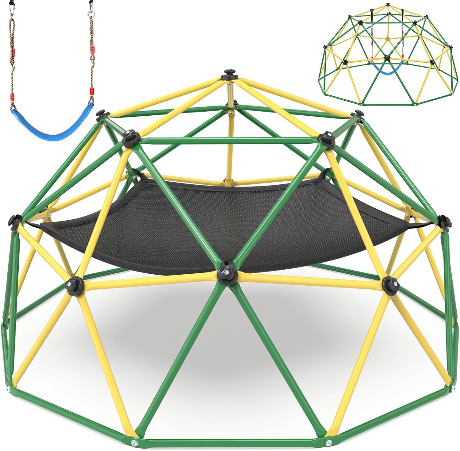 Amictoy Climbing Dome, 10FT Climber with Hammock & Swing, Jungle Gym Backyard for Kids, 2025 Upgraded Model Indoor Outdoor Toddler Play Equipment, Easy Assembly, Safety Certified