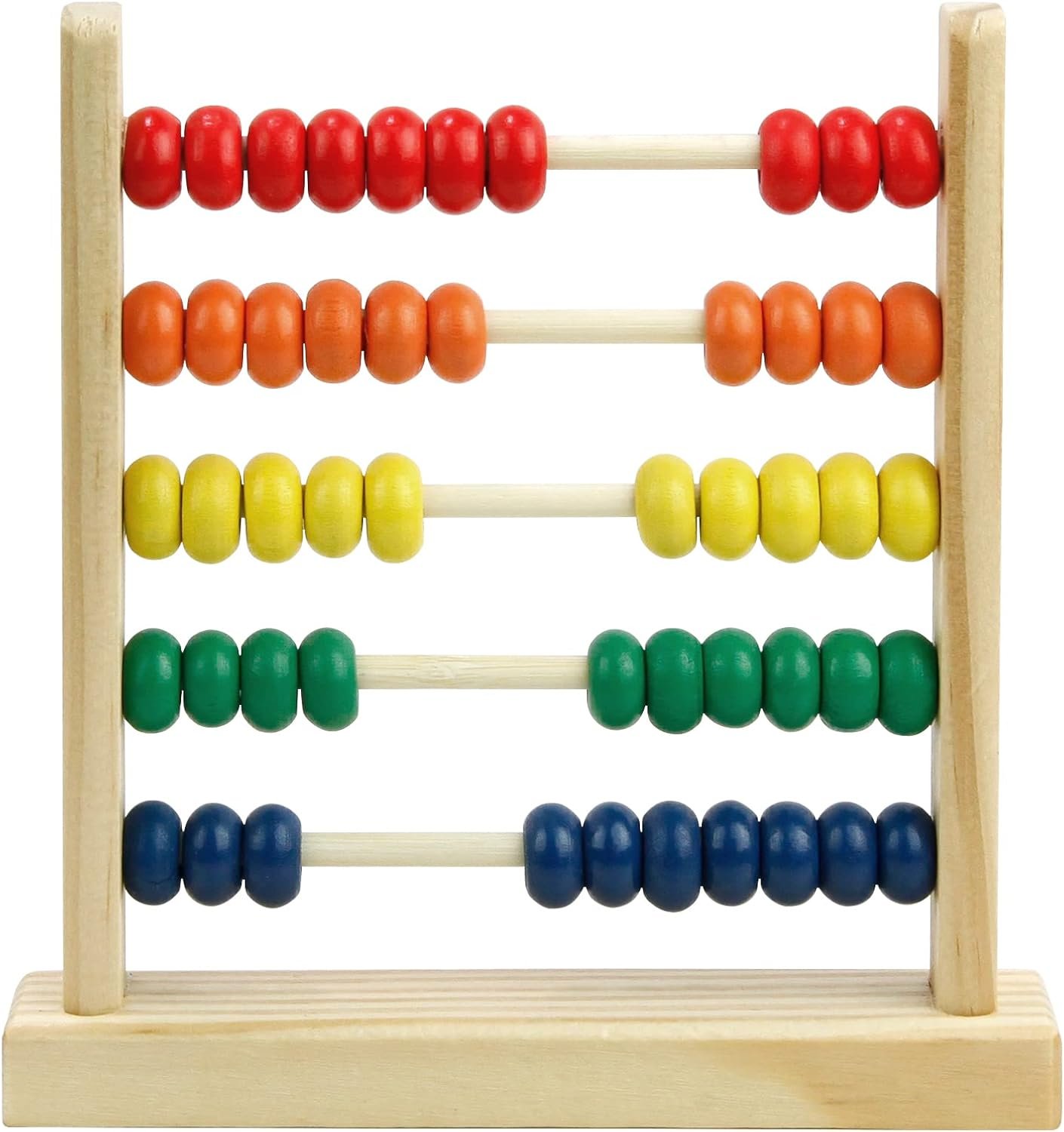 Sealive Wooden Abacus for Kids Math – 50 Beads Counting Toy, Multi-Color Counters for Kids 3-5, Counting Toys for Preschool Learning & Development, Develops Coordination, Motor Skills