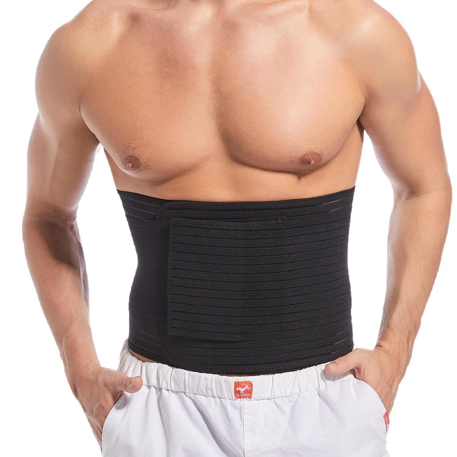 Funcy Women/Men Abdominal Binder for Post Surgery, Postpartum Belly Band for Postpartum Moms, Optimal Support for Rapid Recovery (Black, X-Large)