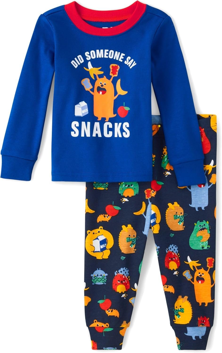 The Children’s Place baby boys Button Long Sleeve Top and Pants Snug Fit 100% Cotton 2 Piece Pajama Set